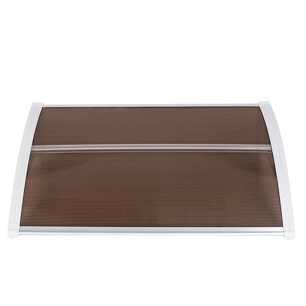 100 x 80 cm Household Application Door & Window Rain Cover Eaves Brown Board & White Holder