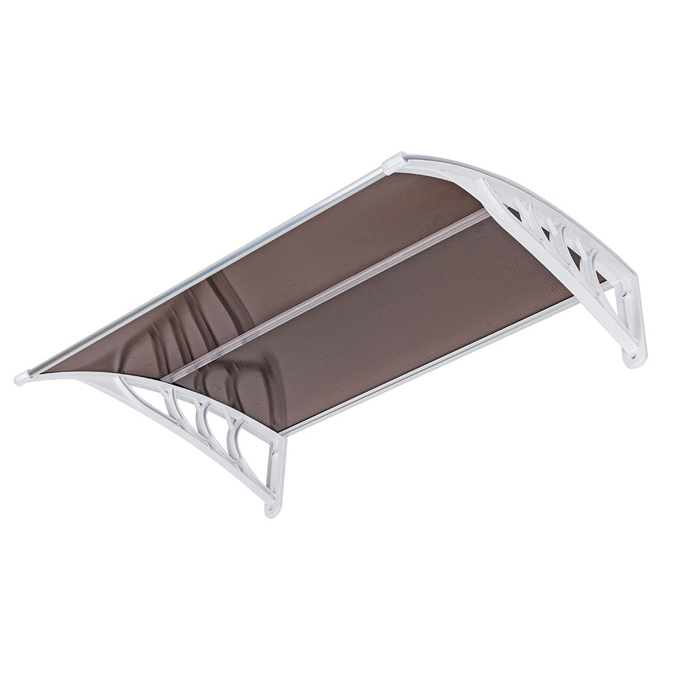 100 x 80 cm Household Application Door & Window Rain Cover Eaves Brown Board & White Holder