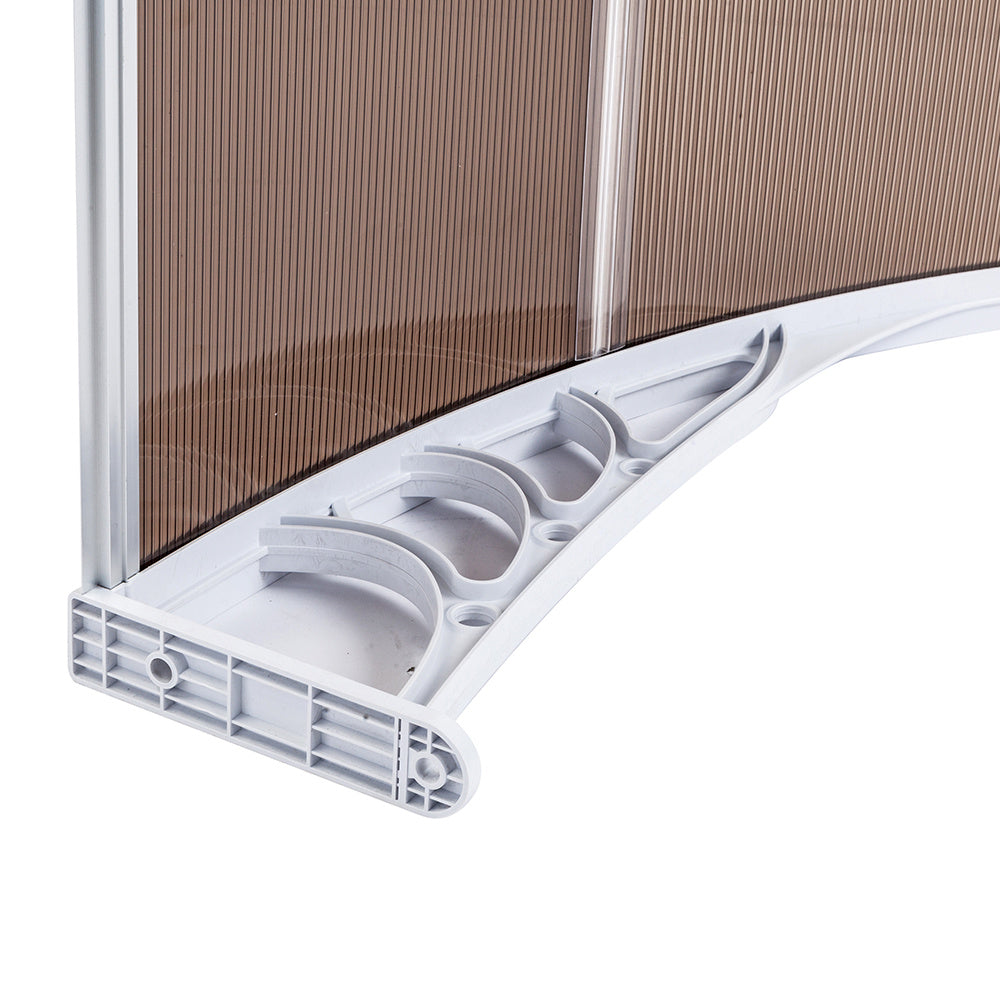 100 x 80 cm Household Application Door & Window Rain Cover Eaves Brown Board & White Holder