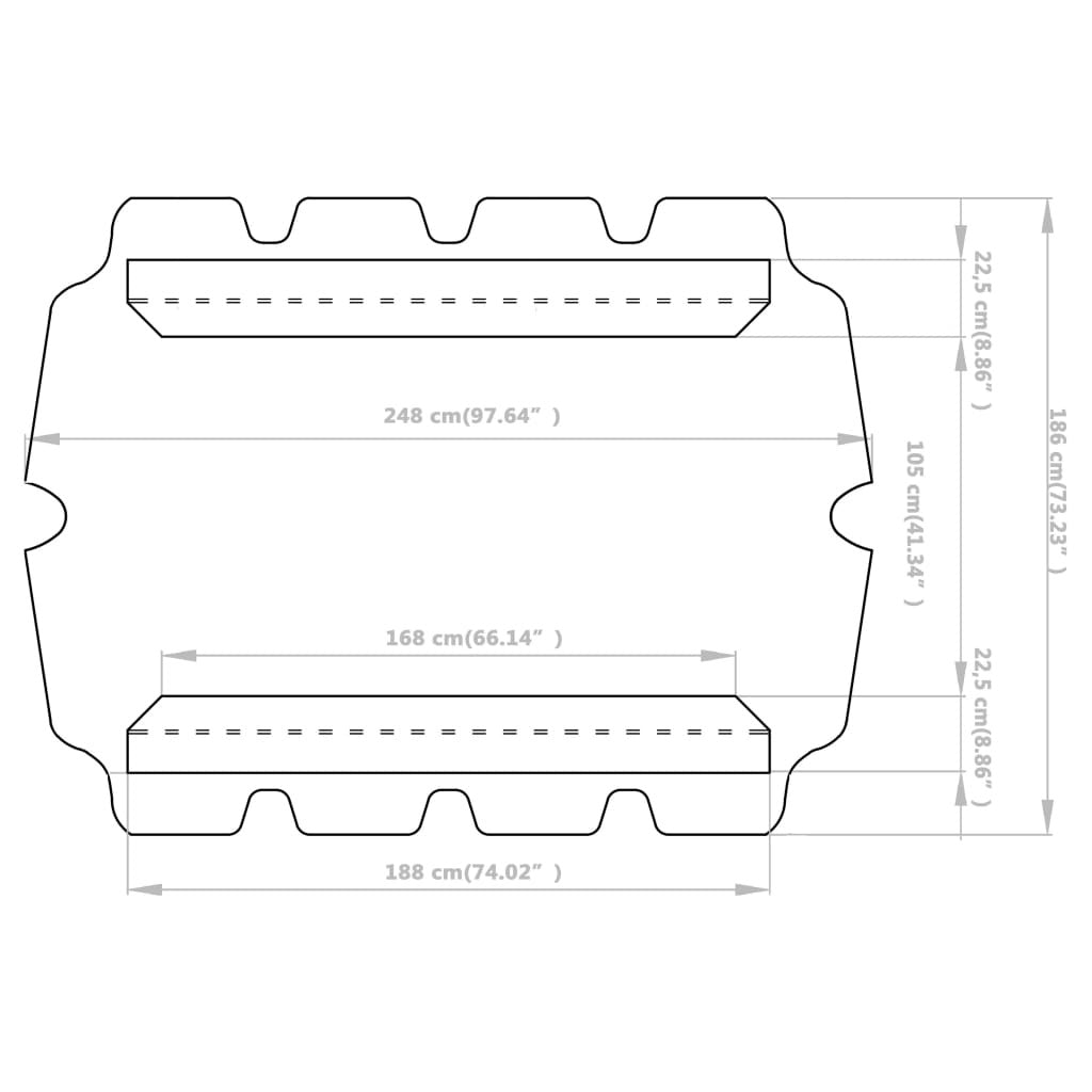 Replacement Canopy for Garden Swing Green 74"/66.1"x43.3"/57.1"