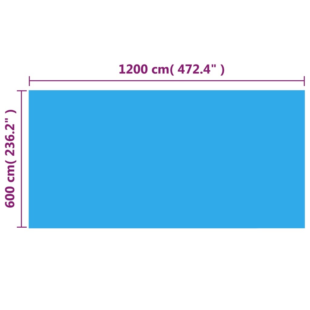 Rectangular Pool Cover 472.4"x236.2" PE Blue