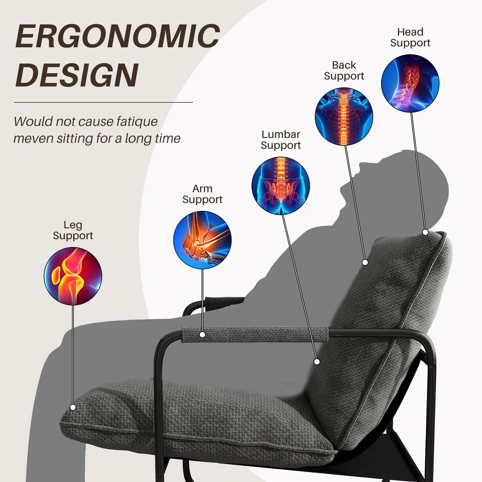 High Quality Modern Single Recliner Sofa Chair Luxury Leisure Design For Living Room Patio Garden Hotel-Accent Style