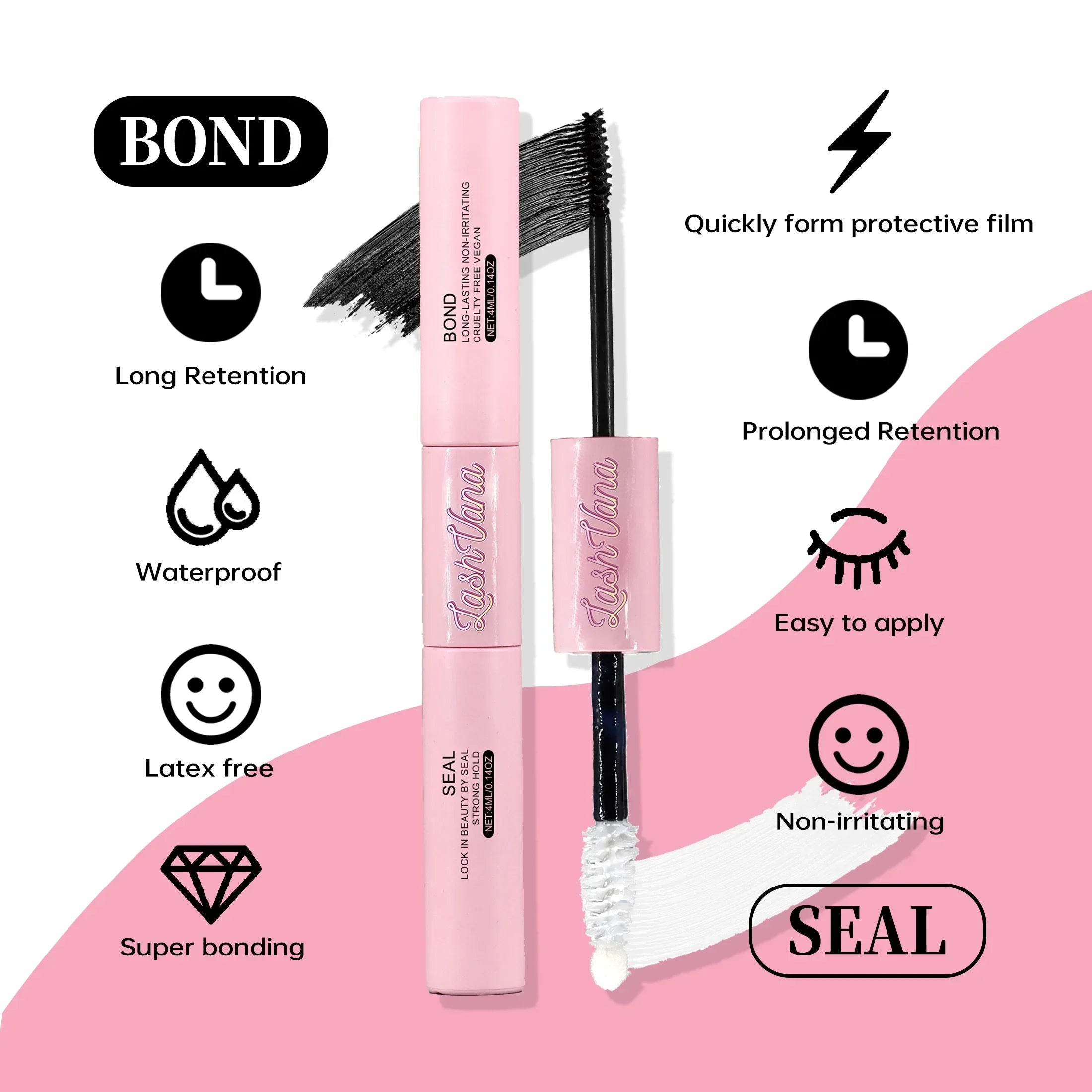 DIY Lashes Extension Kit - 200 PCS Clusters Lash Bond and Seal Makeup Tools