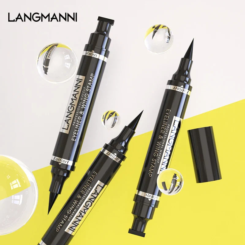 Dual-Ended Waterproof and Smudge-Proof Stamp Eyeliner Pen