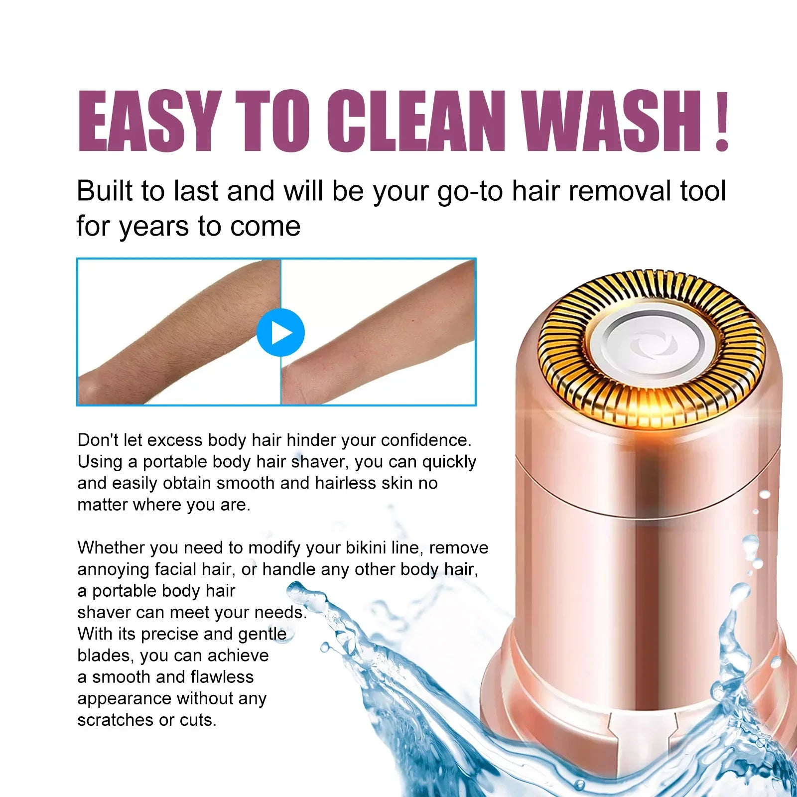 Portable Lipstick Shaped Electric Hair Remover