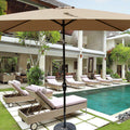 6 x 9ft Patio Umbrella Outdoor Waterproof Umbrella with Crank and Push Button Tilt without flap for Garden Backyard Pool Swimming Pool Market