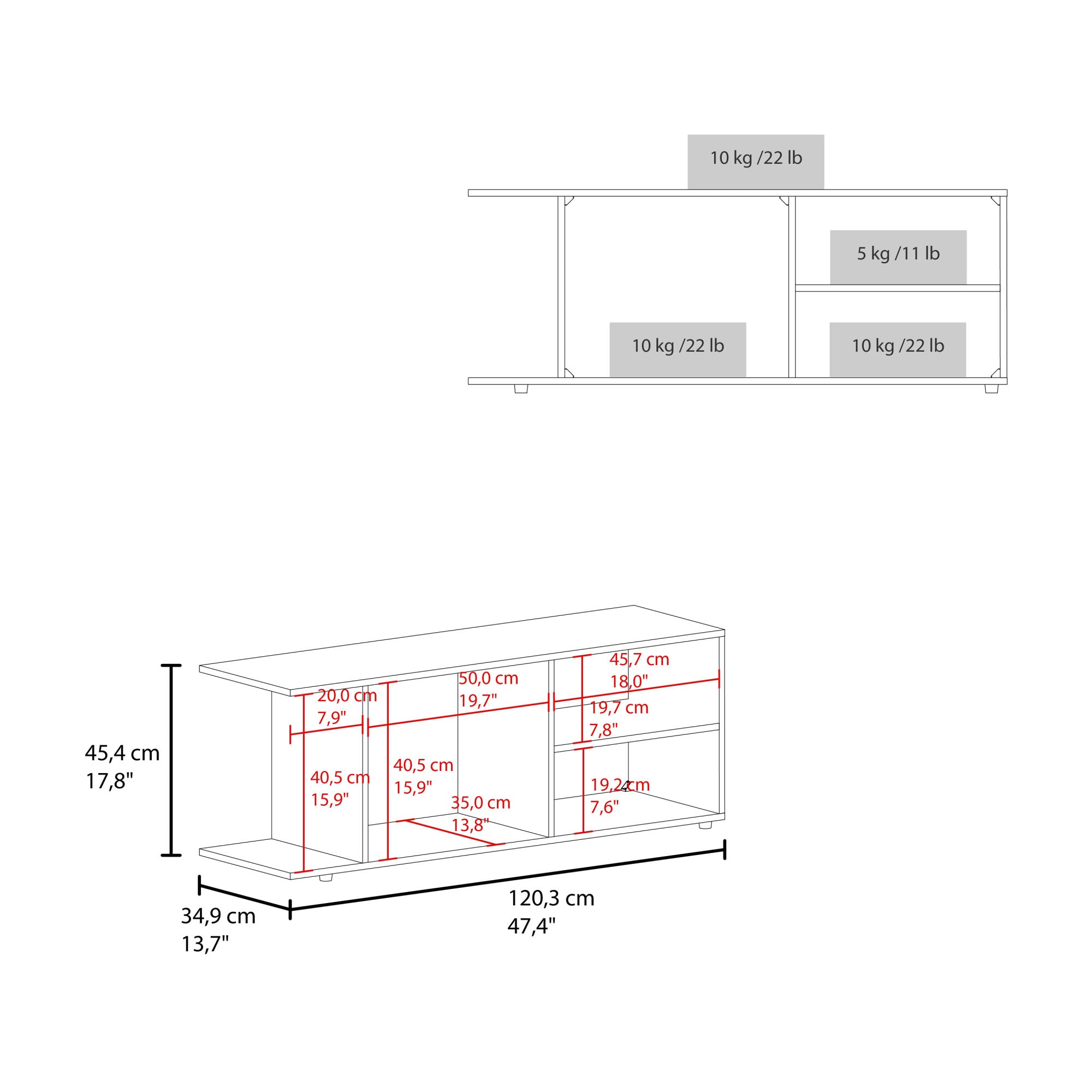 Goodwood Minimalistic Tv Stand for 65-Inch TV With 5 Open Shelves