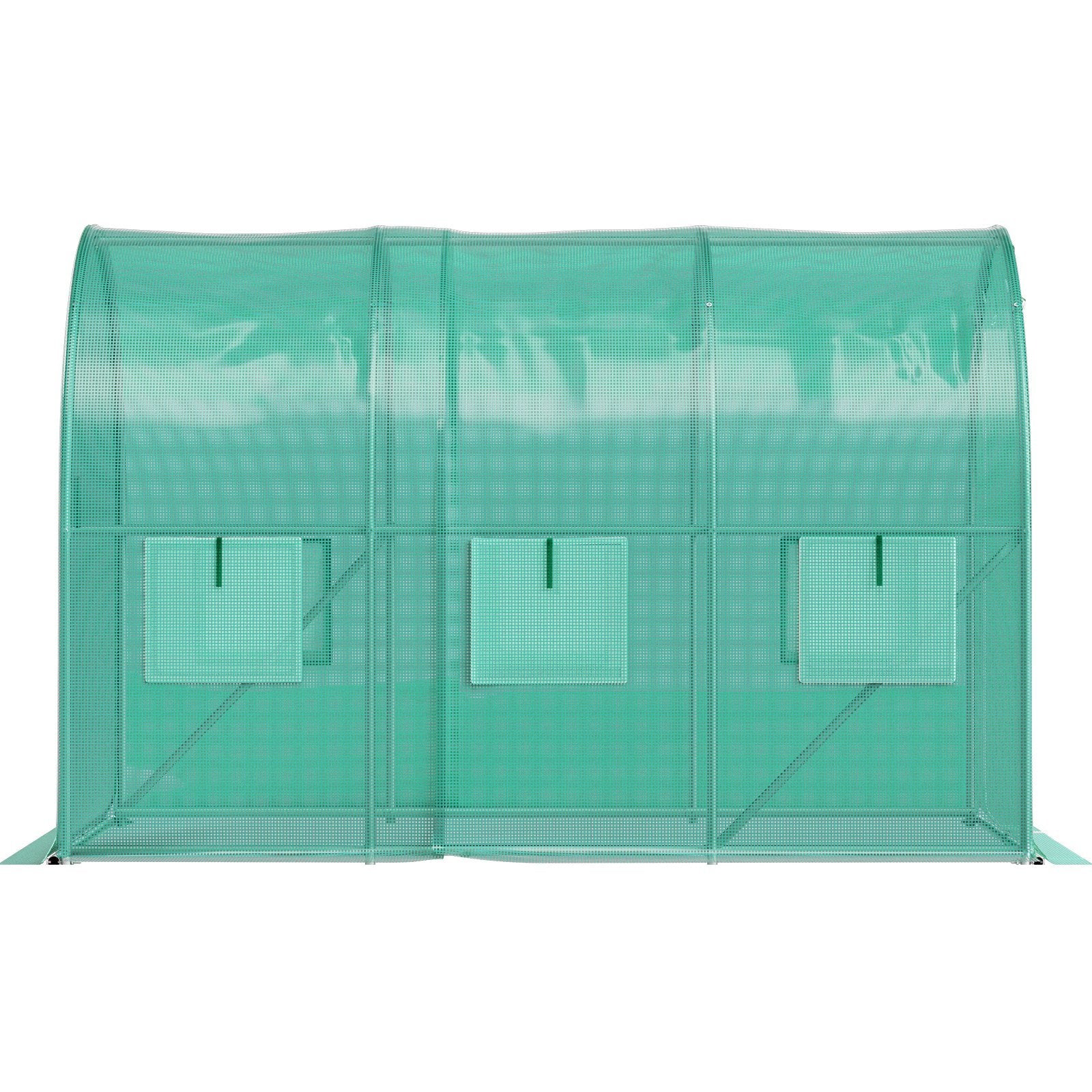 VEVOR Walk-in Tunnel Greenhouse, 9.8 x 6.6 x 6.6 ft Portable Plant Hot House w/ Galvanized Steel Hoops, 1 Top Beam, Diagonal Poles, Zippered Door & 6 Roll-up Windows, Green