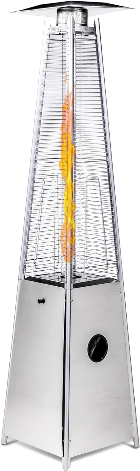 LEGACY HEATING Delta X5 Pyramid Patio Heater, 40,000BTU Outdoor Patio Heater, Quartz Glass Tube Propane Heaters for Patio with Wheels, Triple Protection System, for Patio Backyard Garden Pool