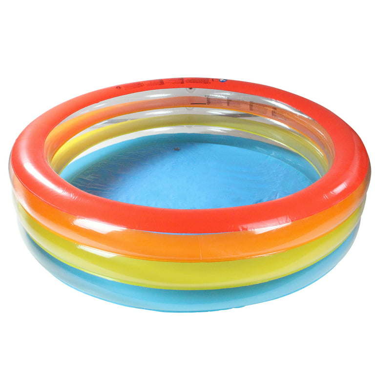 73.5" translucent inflatable swimming pool with bright colors