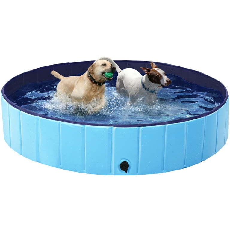 Collapsible Pet Pool Wash Tub for Cats and Dogs, Blue, XL, 55.1