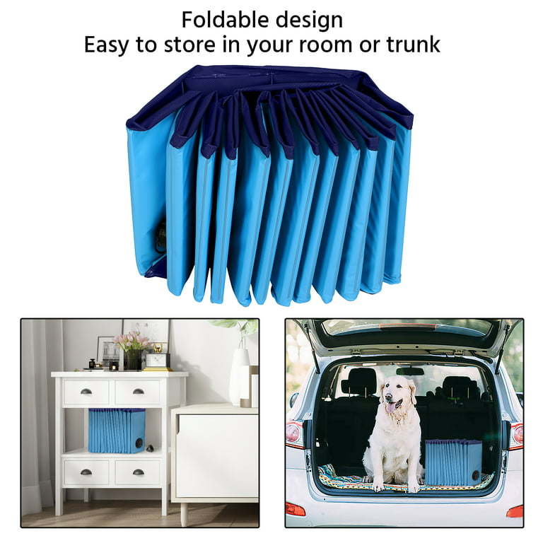 Collapsible Pet Pool Wash Tub for Cats and Dogs, Blue, XL, 55.1