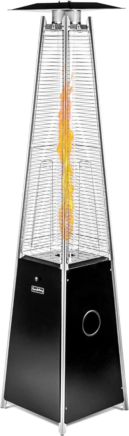 LEGACY HEATING Delta X5 Pyramid Patio Heater, 40,000BTU Outdoor Patio Heater, Quartz Glass Tube Propane Heaters for Patio with Wheels, Triple Protection System, for Patio Backyard Garden Pool