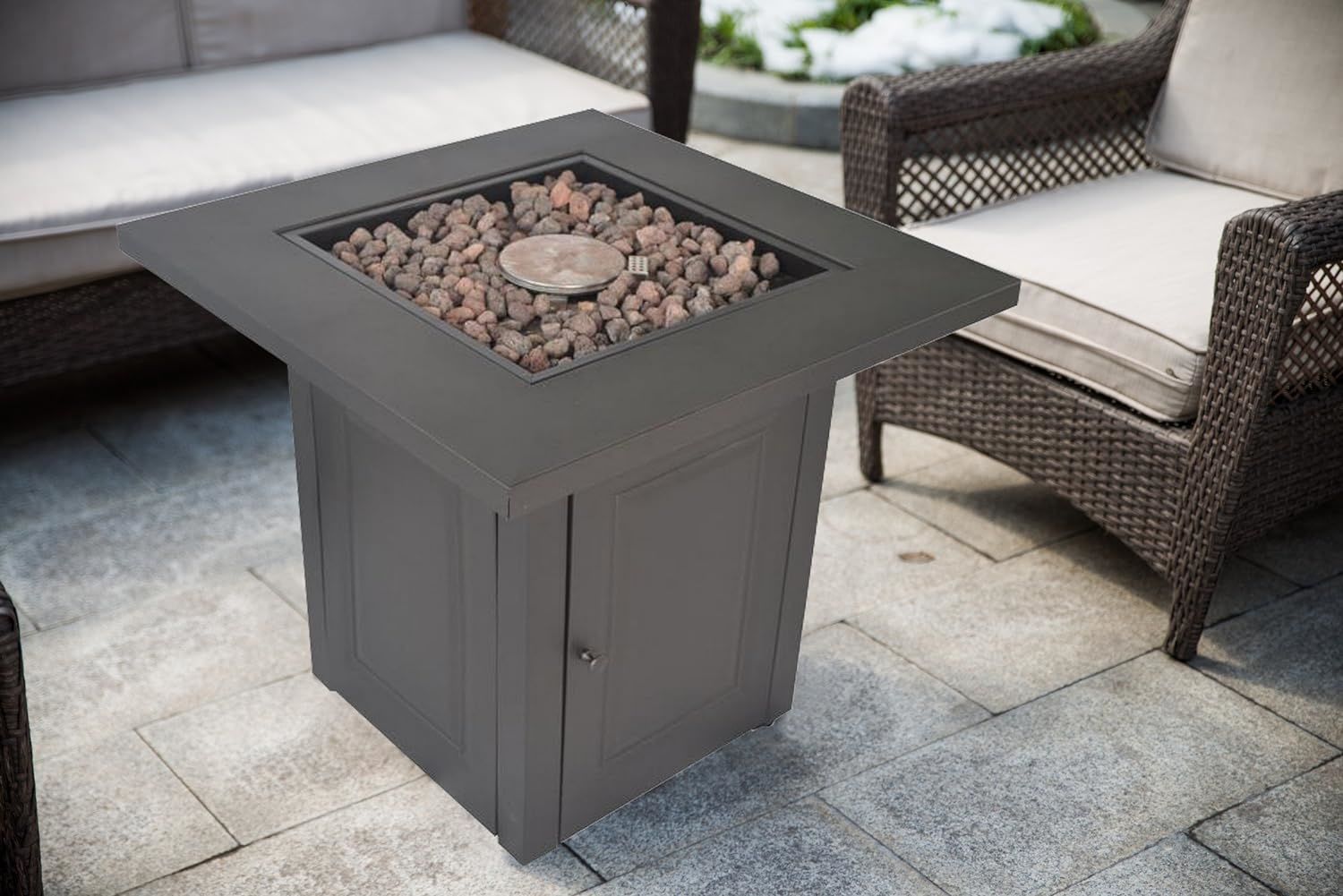 LEGACY HEATING Propane Fire Pit Table, 50,000 BTU Square Fire Table, Fire Pit Propane for Outside Patio, Add Warmth and Ambience to Gatherings and Parties On Patio Deck Garden Backyard