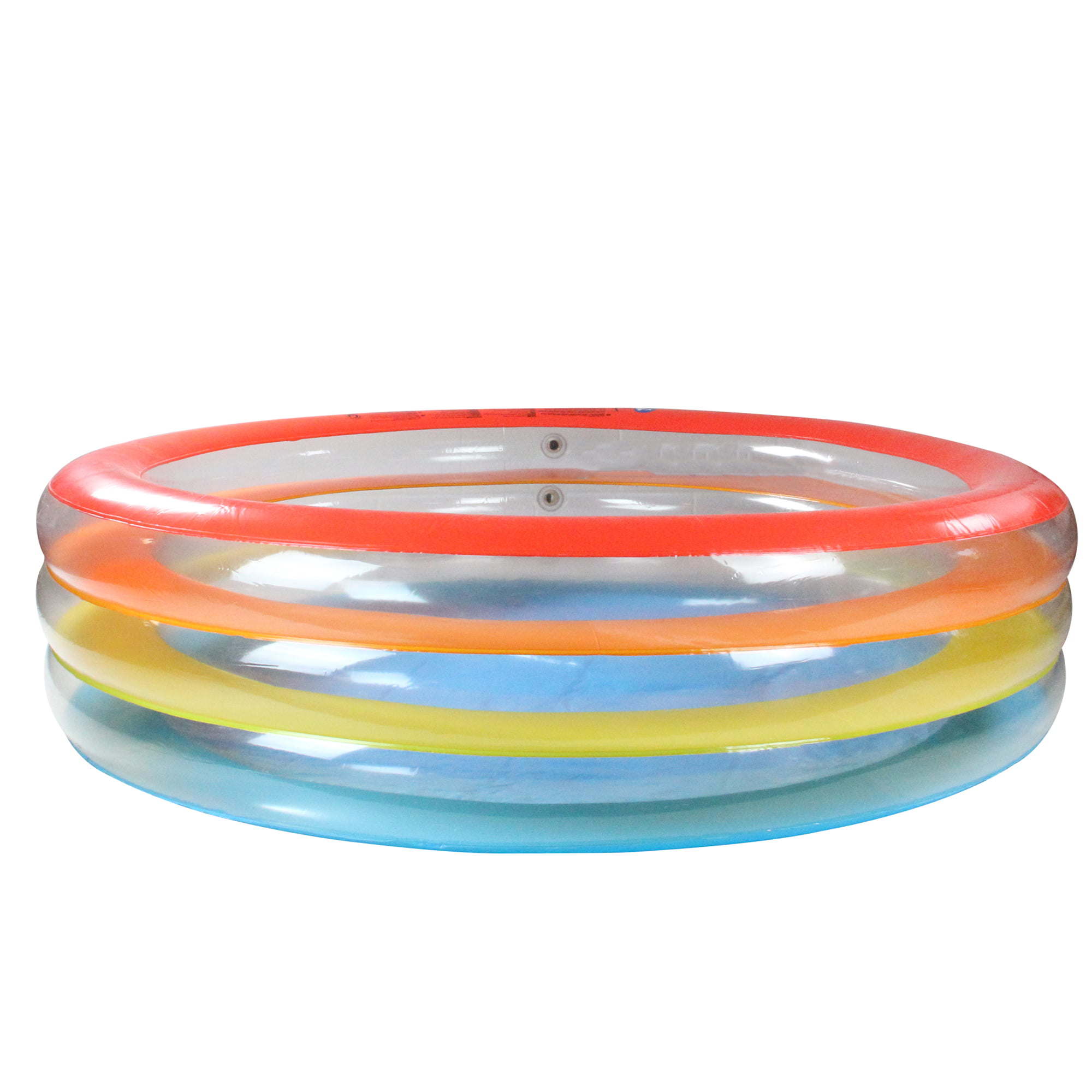 73.5" translucent inflatable swimming pool with bright colors