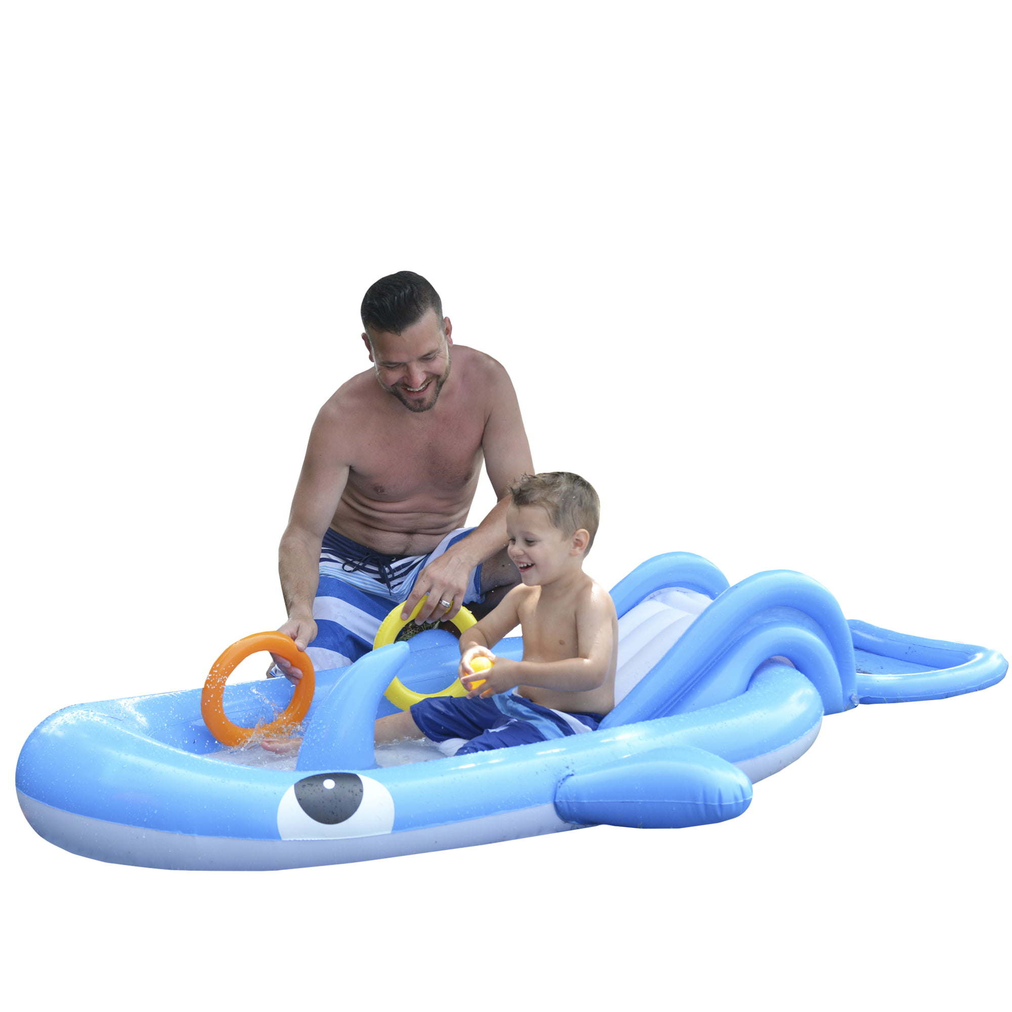 6.75 feet inflatable children's whale-shaped interactive play pool