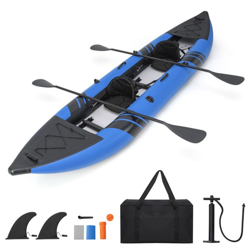 Inflatable 2-person Kayak Set with Aluminium Oars and Repair Kit