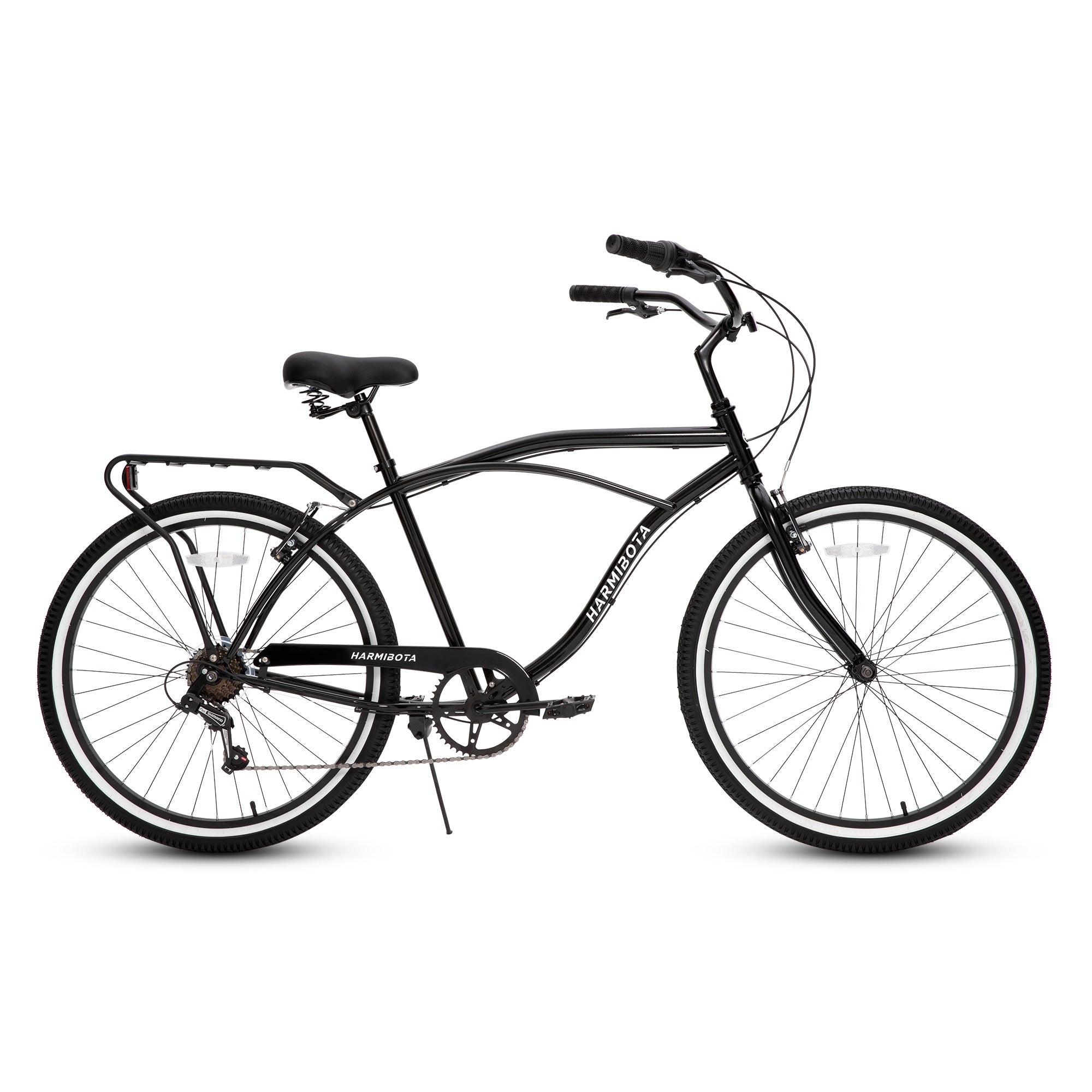 HARMI  Adult Beach Cruiser Bike,7 Speed Bicycles, Multiple Colors,26