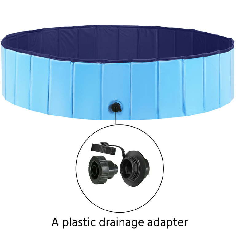 Collapsible Pet Pool Wash Tub for Cats and Dogs, Blue, XL, 55.1