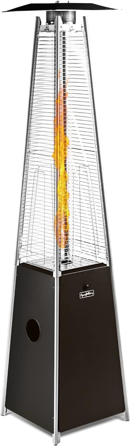 LEGACY HEATING Delta X5 Pyramid Patio Heater, 40,000BTU Outdoor Patio Heater, Quartz Glass Tube Propane Heaters for Patio with Wheels, Triple Protection System, for Patio Backyard Garden Pool