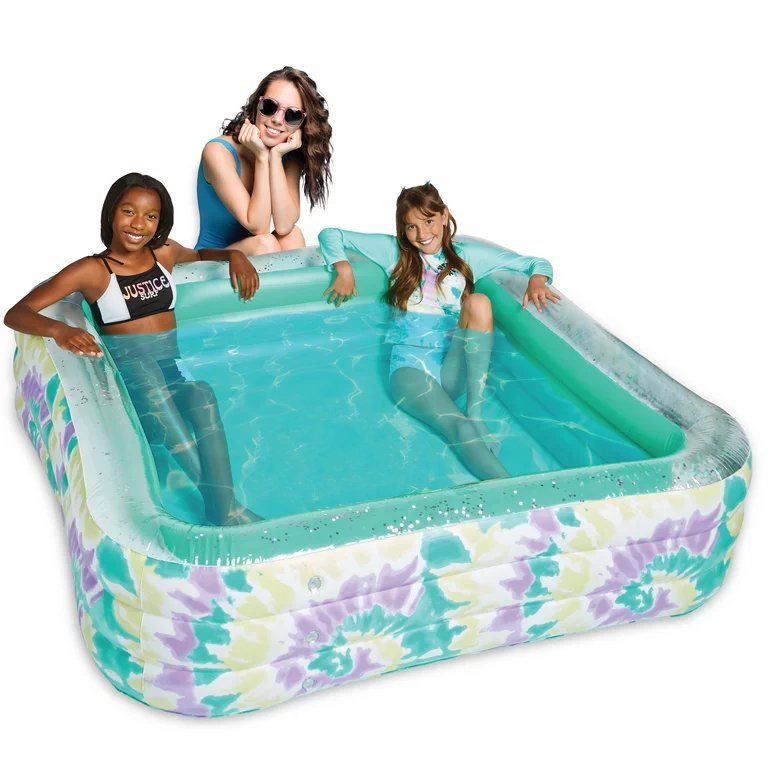 6ft Rectangular Inflatable Pool, Adults 6+, Multicolor, Unisex