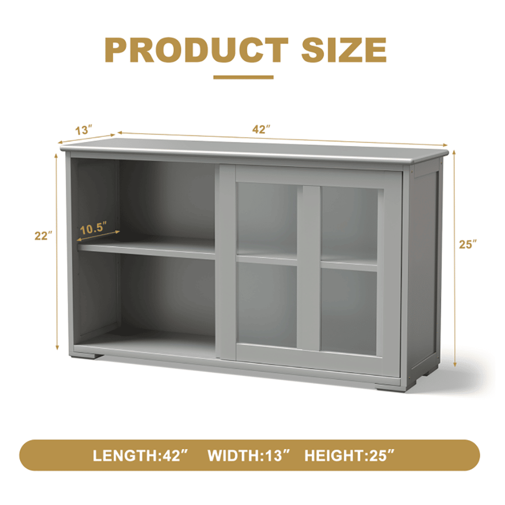 Sideboard Buffet Cupboard Storage Cabinet with Sliding Door
