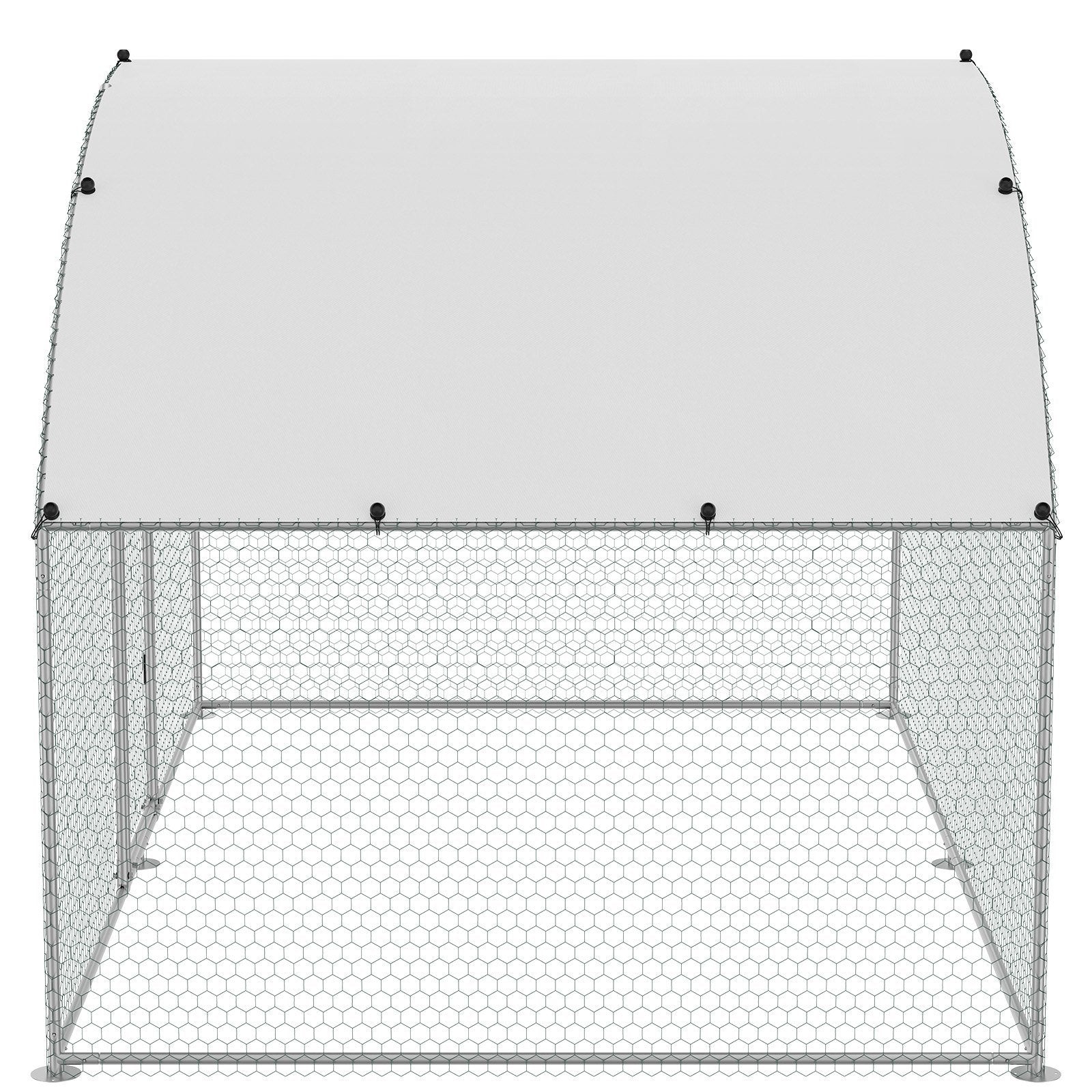 VEVOR Chicken Coop, 9.8x6.5x6.5ft Walk-in Large Metal Chicken Run for Yard with Waterproof Cover, Doom Roof Hen House with Security Lock for Outdoor and Backyard, Farm, Duck Rabbit Cage Poultry Pen