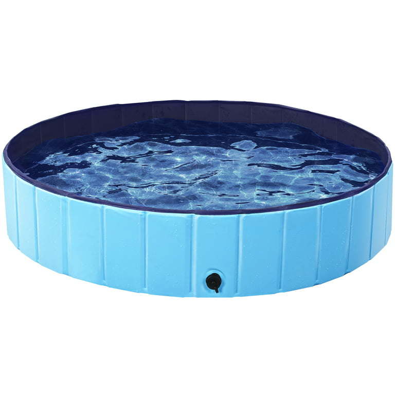 Collapsible Pet Pool Wash Tub for Cats and Dogs, Blue, XL, 55.1