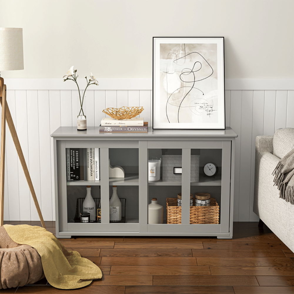 Sideboard Buffet Cupboard Storage Cabinet with Sliding Door