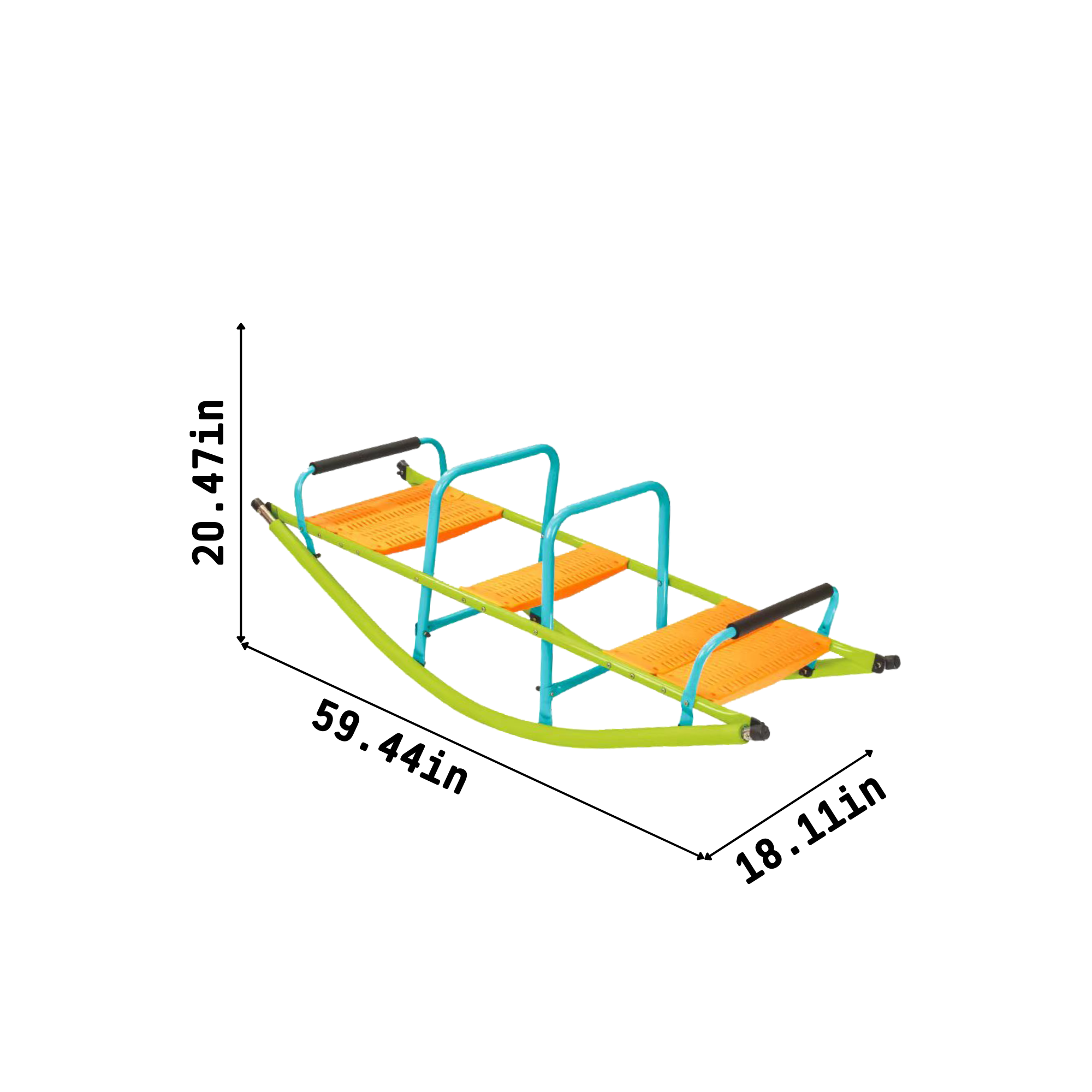 XSS008 high quality kids seesaw plastic seat playground equipment cute baby plastic rocker outdoor children blue and green steel tube for kids age 3+