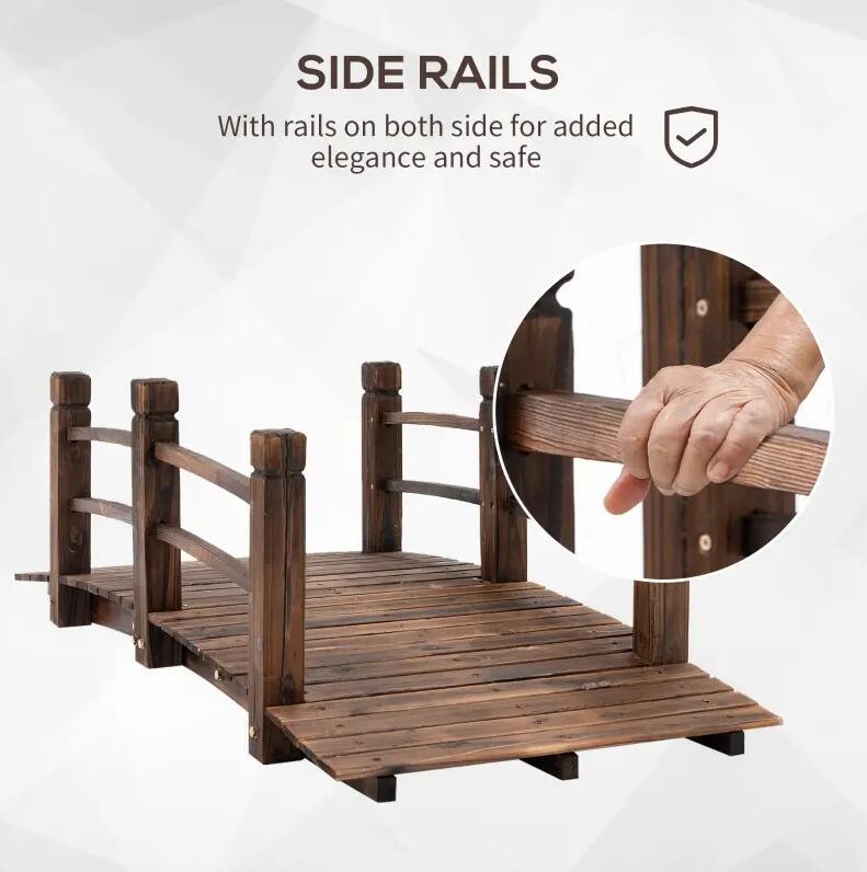 5 ft Wooden Garden Bridge