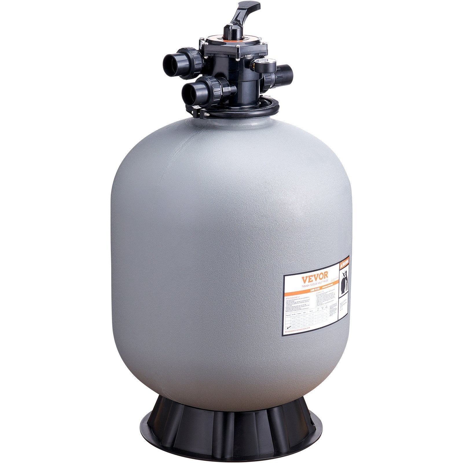 VEVOR Sand Filter, 22-inch, Up to 55 GPM Flow Rate, Above Inground Swimming Pool Sand Filter System with 7-Way Multi-Port Valve, Filter, Backwash, Rinse, Recirculate, Waste, Winter, Closed Functions