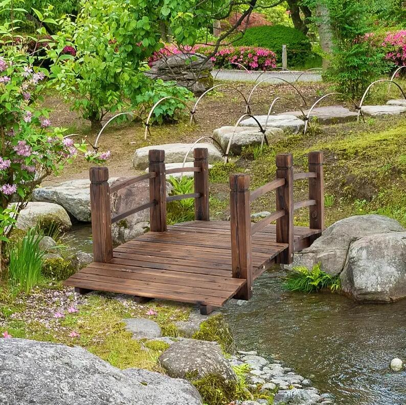 5 ft Wooden Garden Bridge