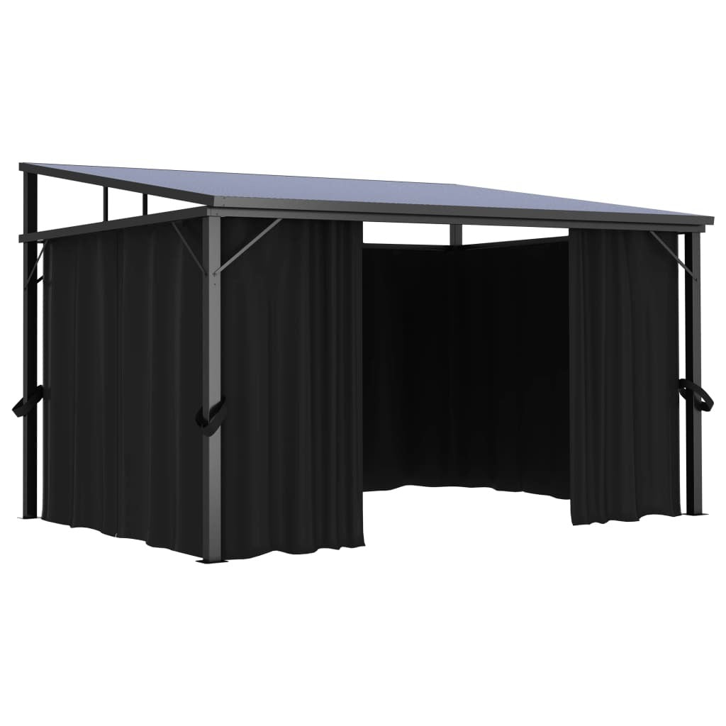 Gazebo with Curtain 13.3'x9.6'x8' Anthracite