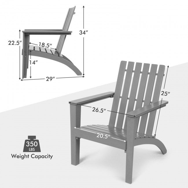 Outdoor Durable Patio Acacia Wood Adirondack Lounge Armchair