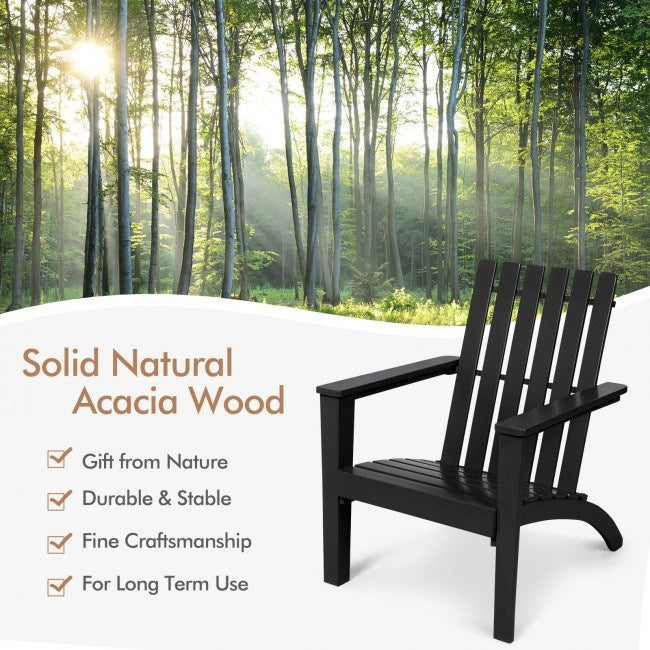 Outdoor Durable Patio Acacia Wood Adirondack Lounge Armchair