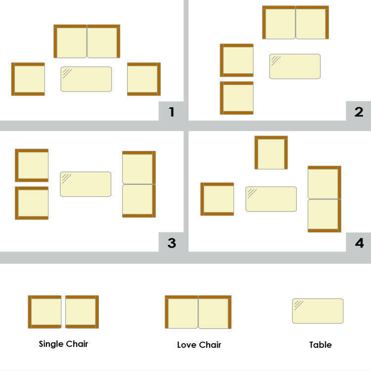 Rattan Cushioned Sofa Set