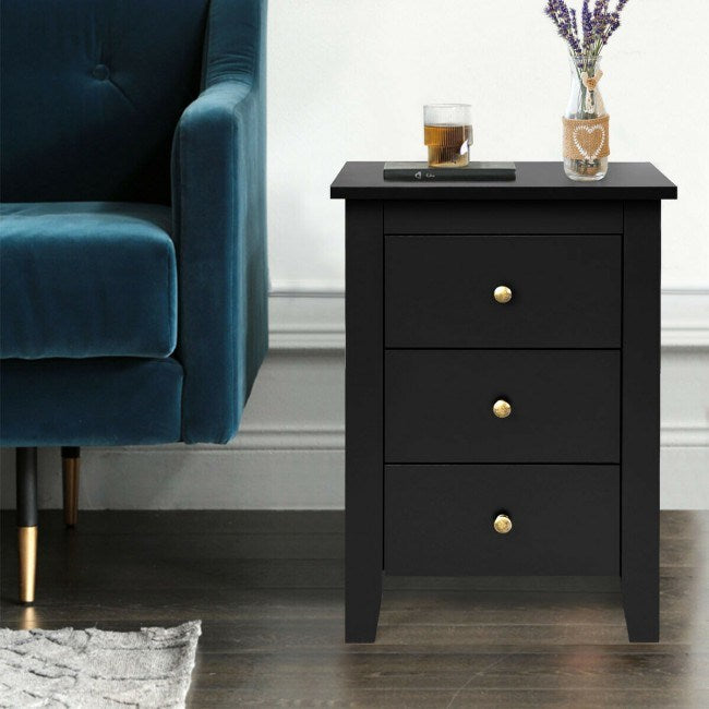 Beautiful Design Modern Style Bedside Cabinet With 3 Drawers