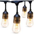 2W, 15m, 15 pc, Outdoor Solar Series Light Outdoor String Light with Remote, USB Port, 32 LED Bulbs Solar Patio Solar Lights Outside Garden Garden Fence Bistro Loop Wedding Decor-Black
