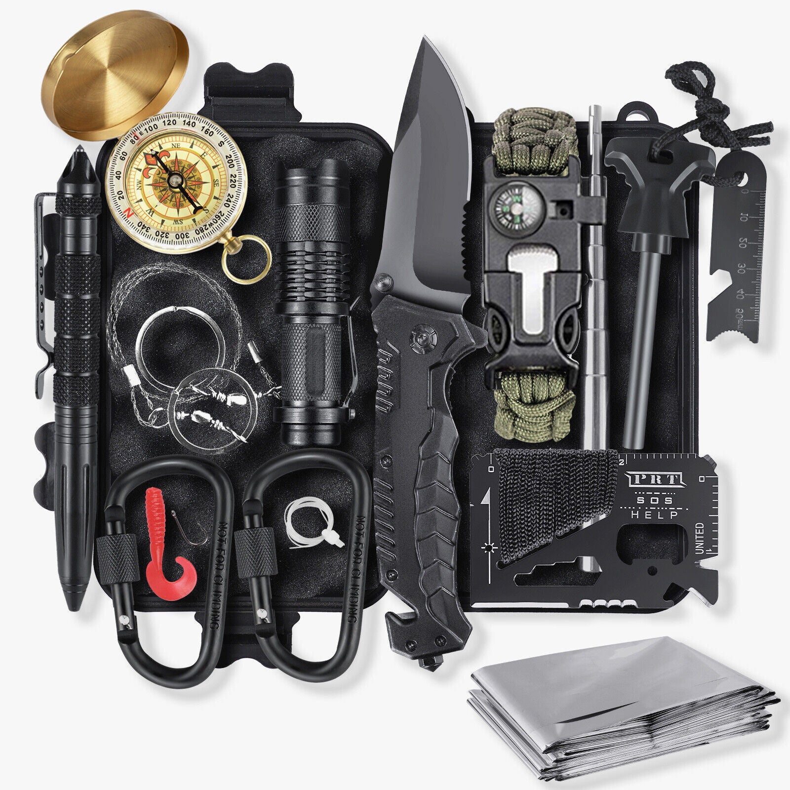 14in1 Outdoor Emergency Survival Gear Kit Camping Hiking Survival Gear Tools Kit Survival Gear And Equipment, Outdoor Fishing Hunting Camping Accessories