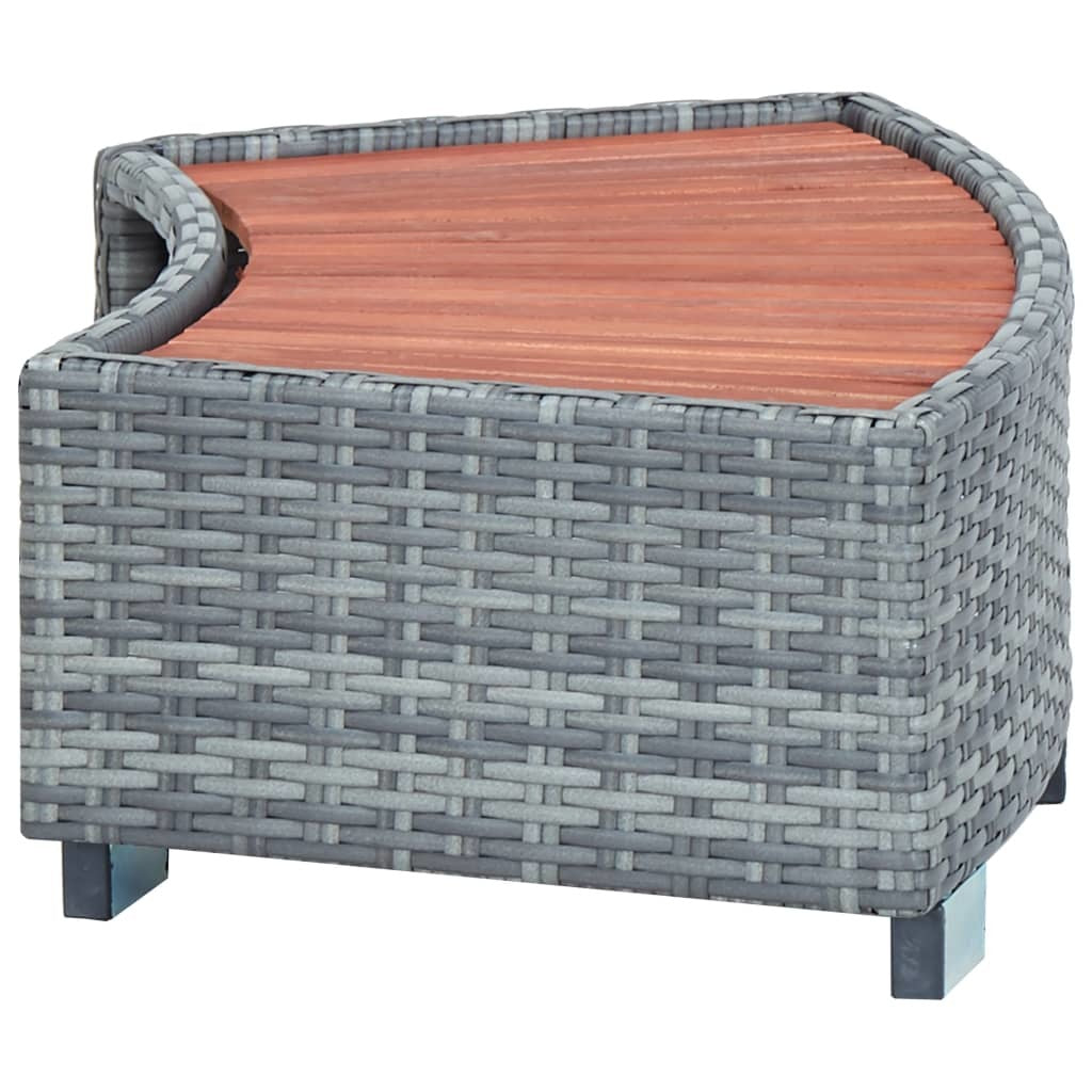 Spa Step Gray Poly Rattan 36.2