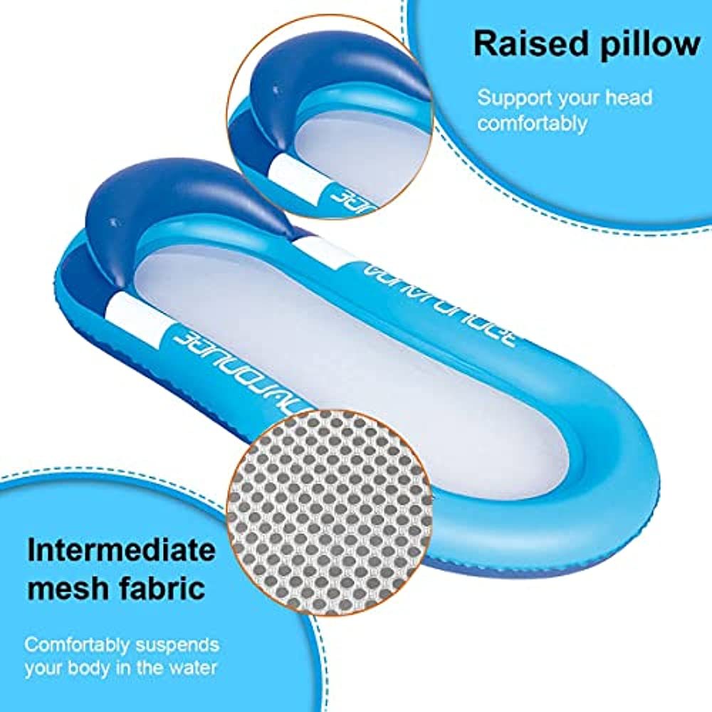 BLUEGALA Swimming Pool Floating Hammock;  Inflatable Floating Raft;  Summer Swimming Pool Inflation Floating Bed Float Pool Lounge Floating Chair Float Recliner Water Toy for Men Women