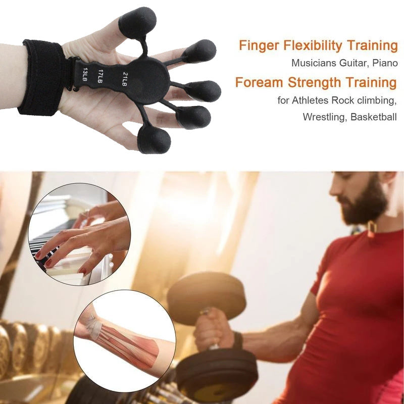 Finger Gripper Guitar Finger Exerciser 6 Resistant Strength Trainer Recovery Physical Equipment Hand Strengthener for Patients