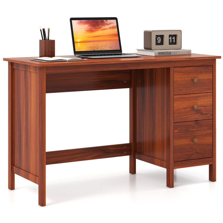 3-Drawer Home Office Study Computer Desk with Spacious Desktop