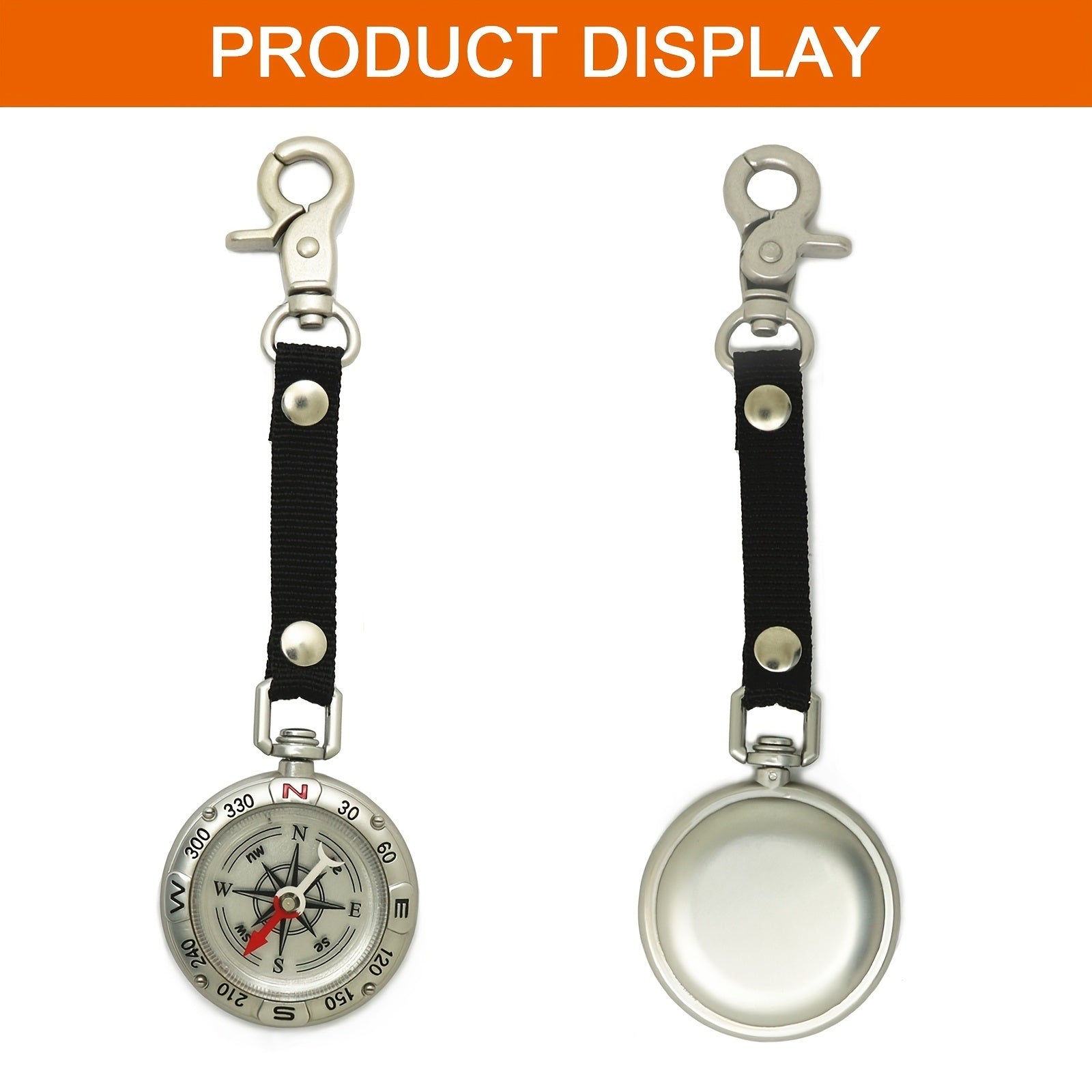 Mini Waterproof Shockproof Compass With Keychain; Emergency Survival Equipment For Outdoor Hiking Camping Adventure