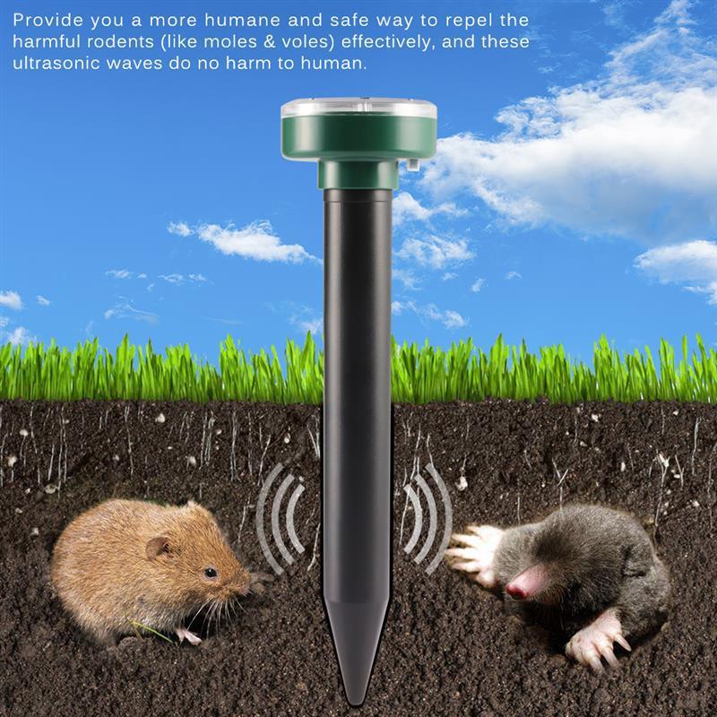 2pcs Solar Mole Repellent Solar Animal Repeller Stakes Waterproof Ultrasonic Gopher Repellent Outdoor Ultrasonic Gopher Control Spikes Ultrasonic Pest Control For Farm; Garden; Lawn