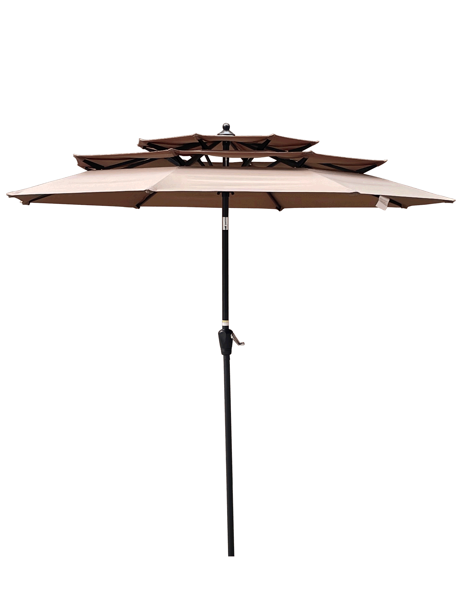 9Ft 3-Tiers Outdoor Patio Umbrella with Crank and tilt and Wind Vents for Garden Deck Backyard Pool Shade Outside Deck Swimming Pool