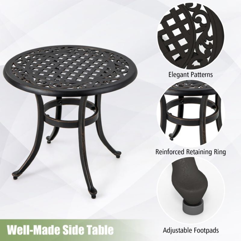 Garden Patio Side Table for Poolside Backyard Balcony