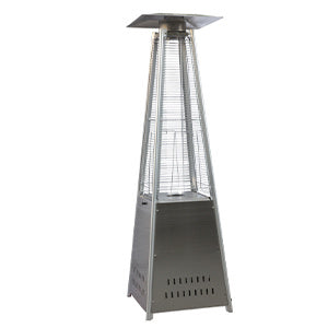 Outdoor Patio Heater, Pyramid Standing Gas LP Propane Heater With Wheels 89 Inches Tall 42000 BTU For Commercial Courtyard (Silver)