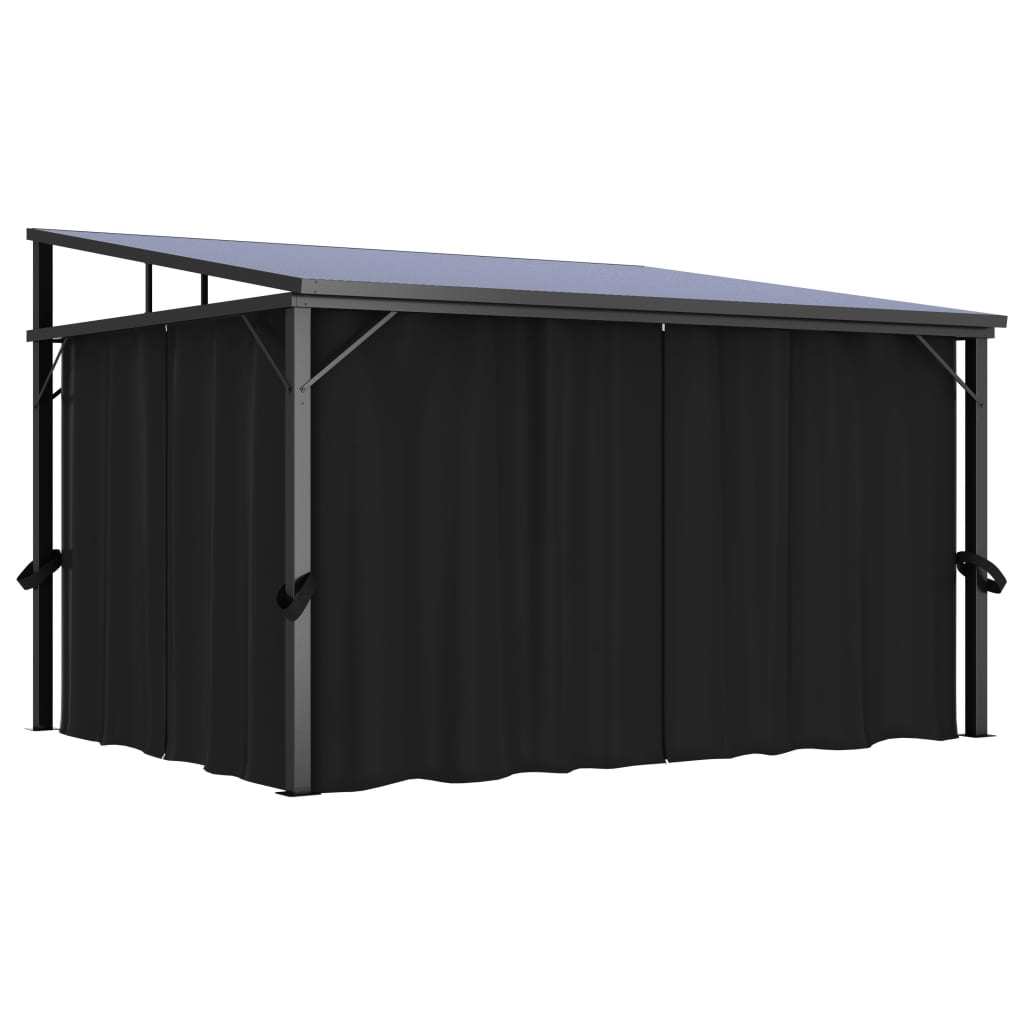 Gazebo with Curtain 13.3'x9.6'x8' Anthracite